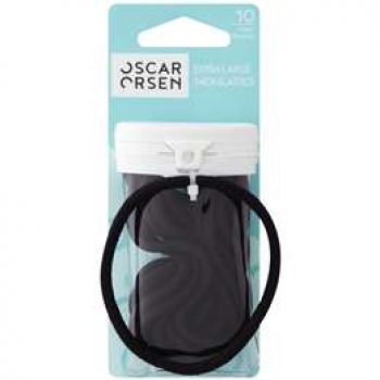 Oscar Orsen Thick Xlarge Hair Elastics Black 10 pack
