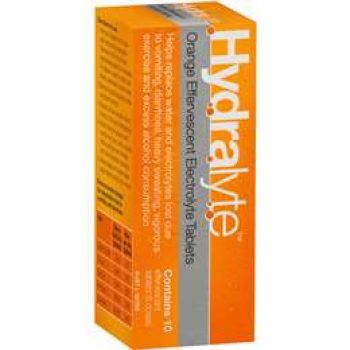 Hydralyte Effervescent Electrolyte Tablets Orange 10 pack