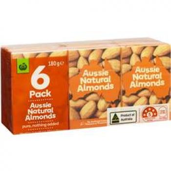Woolworths Aussie Natural Almonds  6x30g