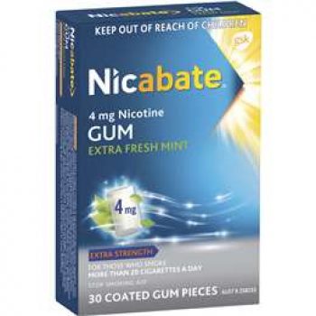 Nicabate Quit Smoking Extra Fresh Mint Gum 4 Mg 30 pack