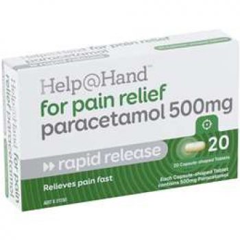 Help@hand For Pain Relief Paracetamol 500mg Rapid Release Tablets 20 pack