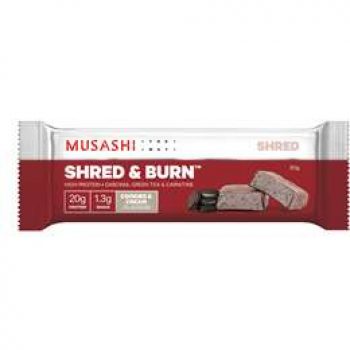 Musashi Shred & Burn Protein Bar Cookies & Cream 60g