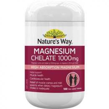 Nature’s Way Magnesium Chelate Tablets 1000mg 100 pack