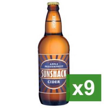 Sunshack Apple & Passionfruit Cider Bottles 500ml x9 pack