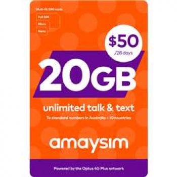 Amaysim Sim Starter Pack $50 each