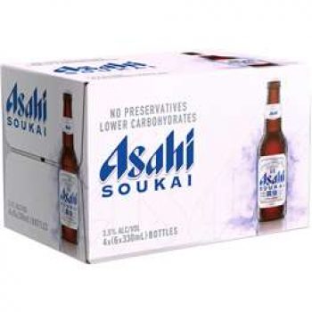 Asahi Soukai Premium Lager Low Carb Bottles 24x330ml case