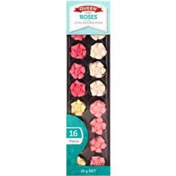 Queen Roses Icing Decorations  16pk 16g