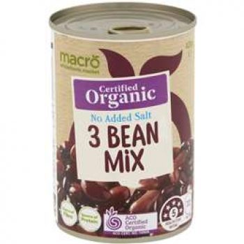 Macro Organic Mexican Style 3 Bean Mix No Added Salt 420g