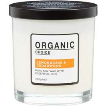Organic Choice Candle Lemongrass & Cedarwood 200g
