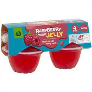 Woolworths Raspberry Jelly  4 pack