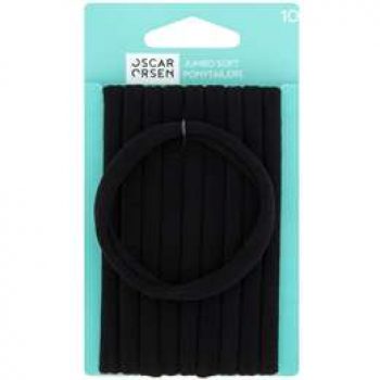 Oscar Orsen Jumbo Soft Ponytailers Black  10 pack