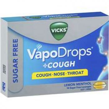 Vicks Vapo Drops Cough Sugarfree Lemon 16 pack