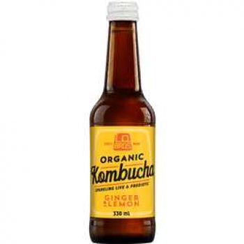 Lo Bros Organic Kombucha Ginger & Lemon 330ml