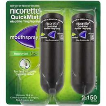 Nicorette Quit Smoking Quickmist Mouth Spray Fresh Mint 13.2ml x 2 pack