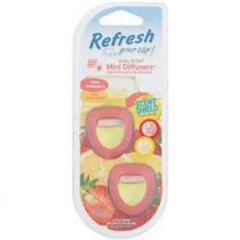 Refresh Your Car Mini Diffuser Fresh Strawberry Cool Lemonade 2 pack