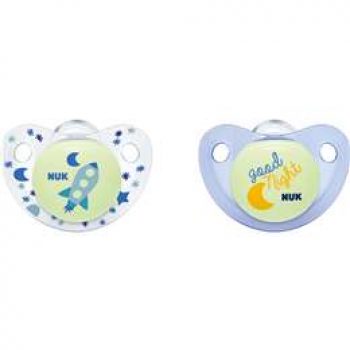 Nuk Glow In The Dark Soother 0-6m 2 pack