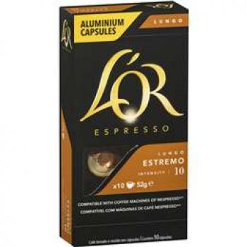 L'or Espresso Lungo Estremo Coffee Capsules 10 pack - Black Box Product ...