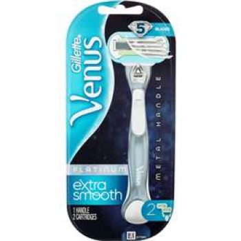 Gillette Venus Platinum Extra Smooth Women’s Razor + 1 Refill each