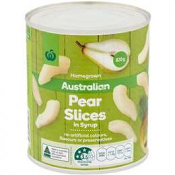 Woolworths Pear Slices In Syrup  820g