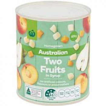 Woolworths Two Fruits In Syrup  820g