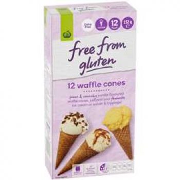 Woolworths Free From Gluten Waffle Cones Cones 12 pack