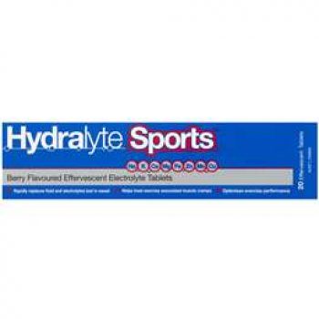 Hydralyte Sports Effervescent Tablets Berry 20 pack
