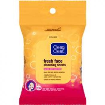 Clean & Clear Fresh Face Cleansing Wipes  20 pack