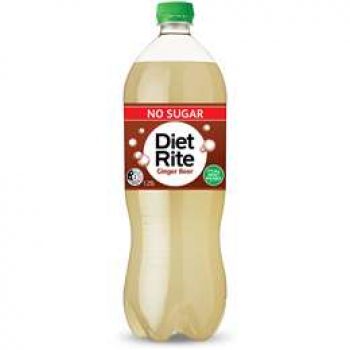 Diet Rite Soft Drink Ginger Beer Bottle 1.25l