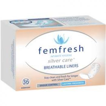 Femfresh Silvercare Panty Liners Breathable 36 pack