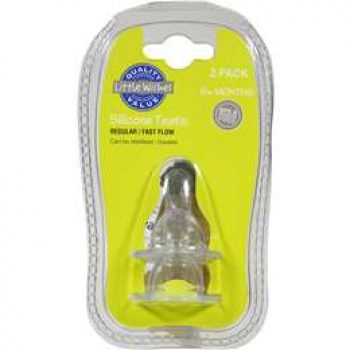 Little Wishes Silicone Teats Fast Flow 2 pack