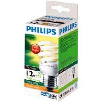 Philips Cfl Tornado Warm White 12w Es Base each