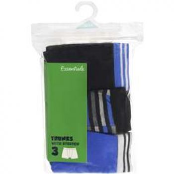 Woolworths For Kids Boys Underwear Fly Front Trunks 12-14 3 pack
