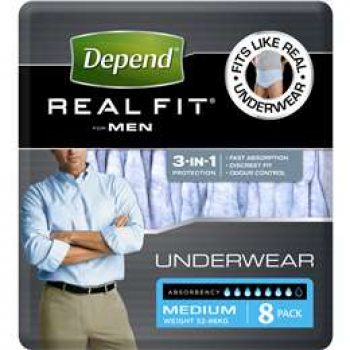 Depend Real Fit For Men Underwear Medium 8pk