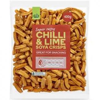Woolworths Soya Crisps Chilli & Lime Snacks 400g pack