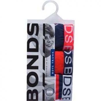 Bonds Boys Underwear Cotton Trunk 12-14 & 14-16 3 pack
