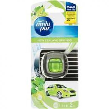 Ambi Pur Mini Clip Car Air Freshener New Zealand Springs 2ml