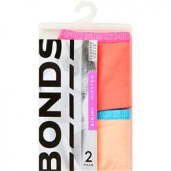 Bonds Ladies Underwear Hipster Boyleg Fashion Size 10 2 pack