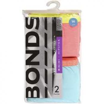 Bonds Ladies Underwear Hipster Bikini Fashion Size 14 2 pack
