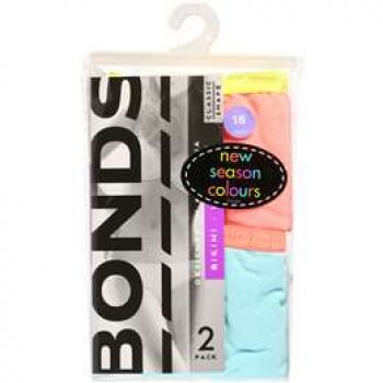 Bonds Ladies Underwear Hipster Bikini Fashion Size 16 2 pack