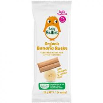 Baby Bellies Organic Rusks Banana 4 pack