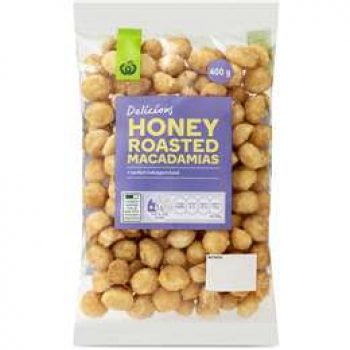 Woolworths Macadamias Honey 400g pack