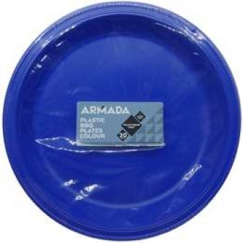 Woolworths Plastic Plates Large Mixed Colour 20 pack