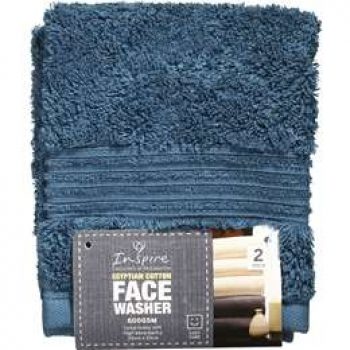 Inspire Premium Face Washer Petrol 2 pack