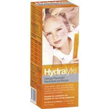 Hydralyte Electrolyte Ice Block Orange  16 sachets