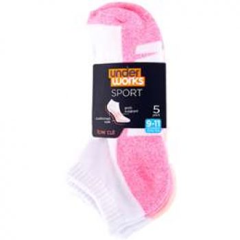 Underworks Ladies Sport Socks Low Cut Size 9 – 11 5 pack