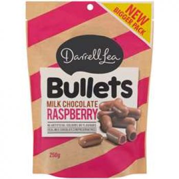 Darrell Lea Milk Chocolate Raspberry Bullets 250g