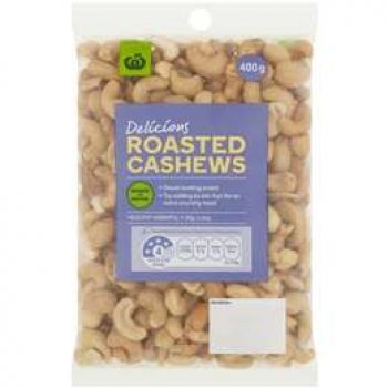 Woolworths Cashews Roasted 400g