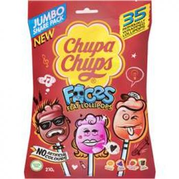 Chupa Chups Faces Flat Lollipops  35 pack
