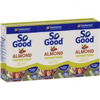 Sanitarium So Good Long Life Unsweetened Almond Milk 250ml x3 pack