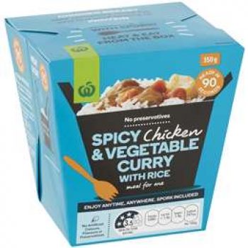 Woolworths Spicy Chicken & Vegetable Curry With Rice 350g